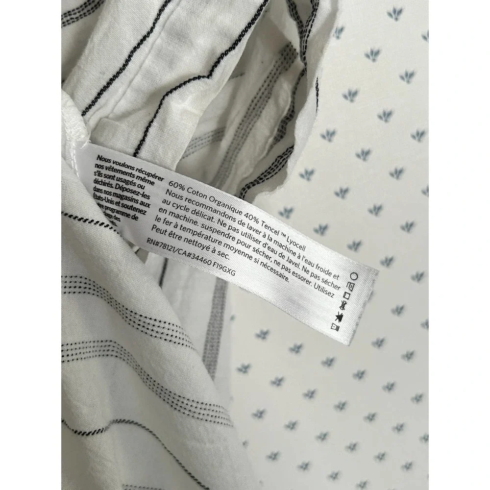 Eileen Fisher Organic Cotton Tencel Striped Boxy Shirt L PL Petite Lagenlook - Picture 4 of 6